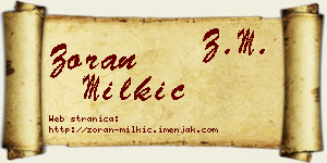 Zoran Milkić vizit kartica